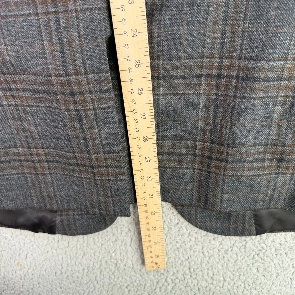 Brooks Brothers Sport Coat Mens 46L Gray Plaid Madison Wool Lanificio di Pray